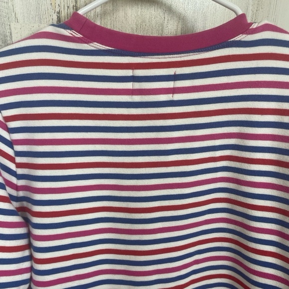 Lands End Serious Sweats Crewneck Sweatshirt Tunic‎ Size L Magenta Stripe Anchor - Picture 8 of 9